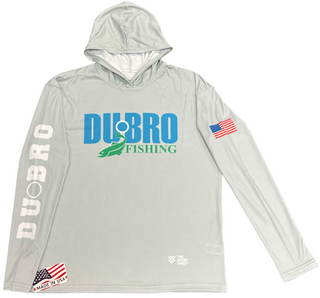 Buy gray DUBRO® Fishing Logo Shirt (With Hood)