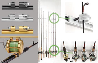 Custom high quality fishing rod racks by Dubro mounted horizontally on a fishing boat