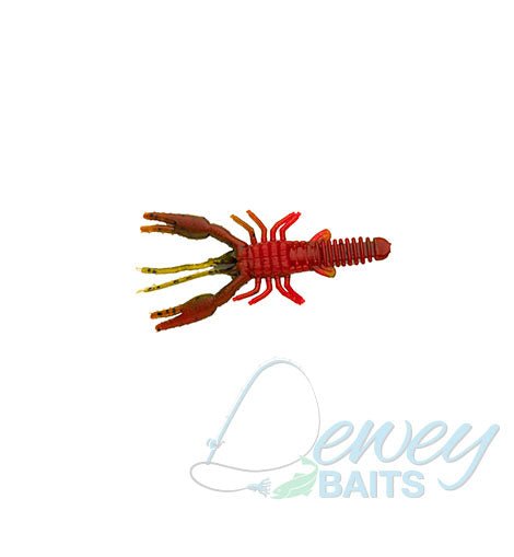 Dewey Creeper Craw Worm - DUBRO Fishing - Green Pumpkin/Texas Red - 1000-736-10