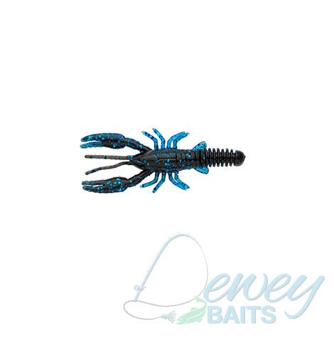 Dewey Creeper Craw Worm - DUBRO Fishing - Black Blue/Electric Blue - 1000-701-10
