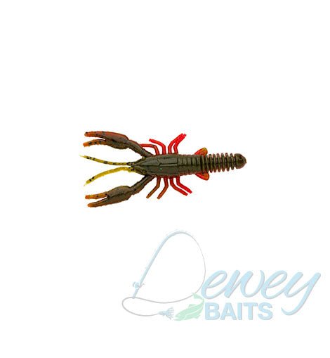 Dewey Creeper Craw Worm - DUBRO Fishing - Green Pumpkin/Texas Red - 1000-736-10