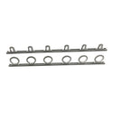 Custom-silver-and-white-fishing-rod-rack-that holds 6 fishing poles by Dubro Fishing.